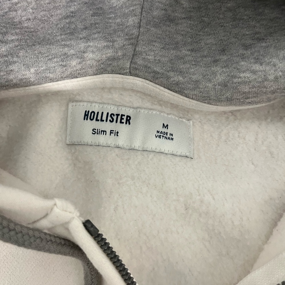 Hollister Cream and Gray Hoodie